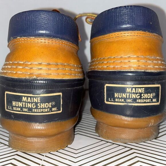 VTG LL Bean Women’s Size 7‎ Maine Hunting Shoes Low Top Duck Leather Work Boots - Picture 5 of 8